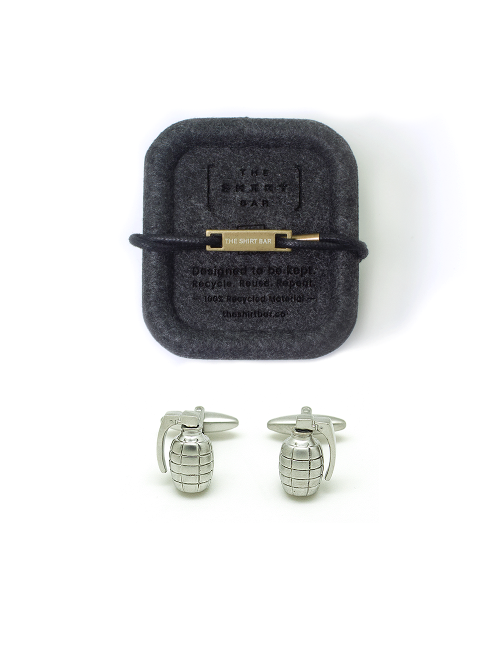 Silver Grenade Cufflink