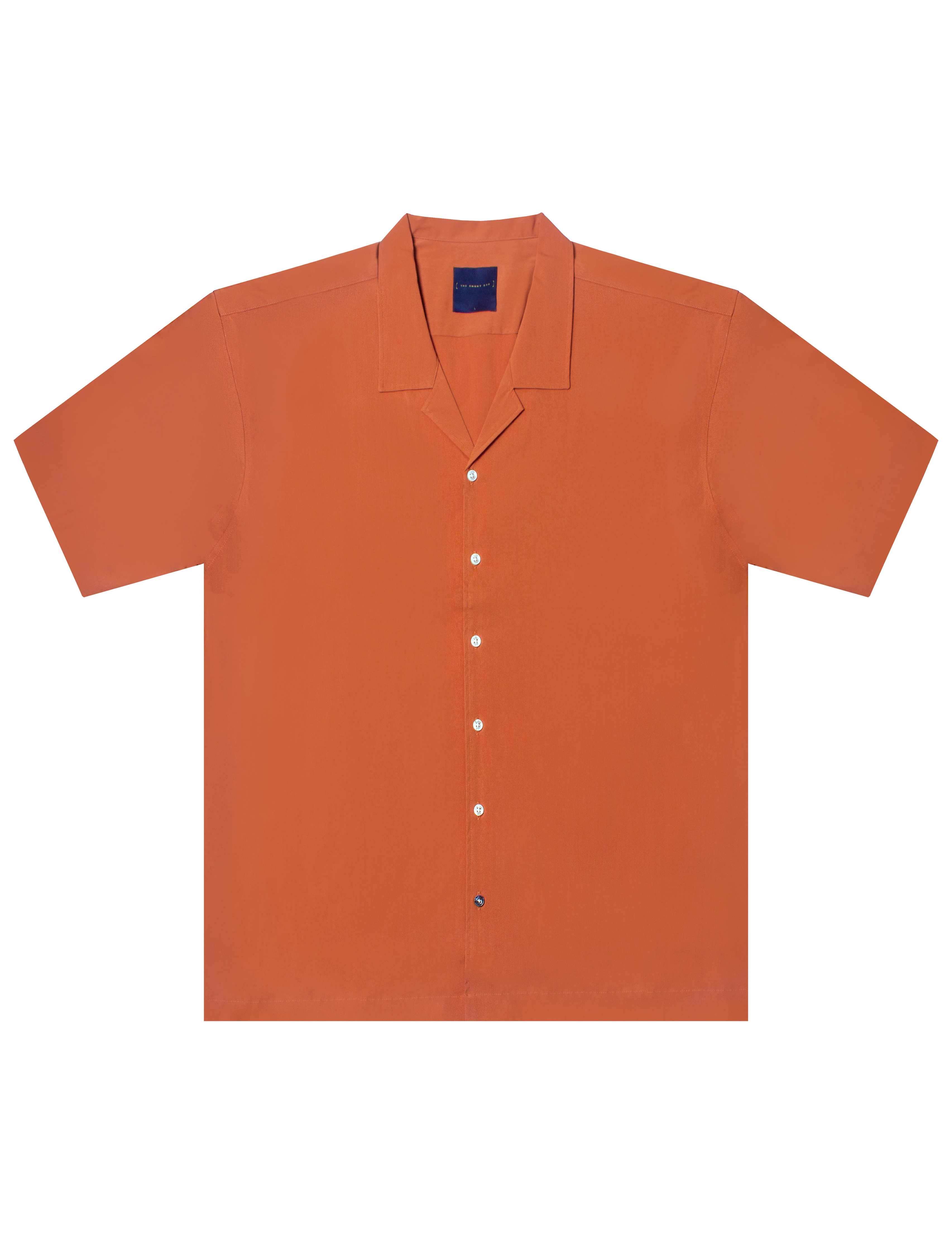 Solid Relaxed Fit Camp Collar Shirt