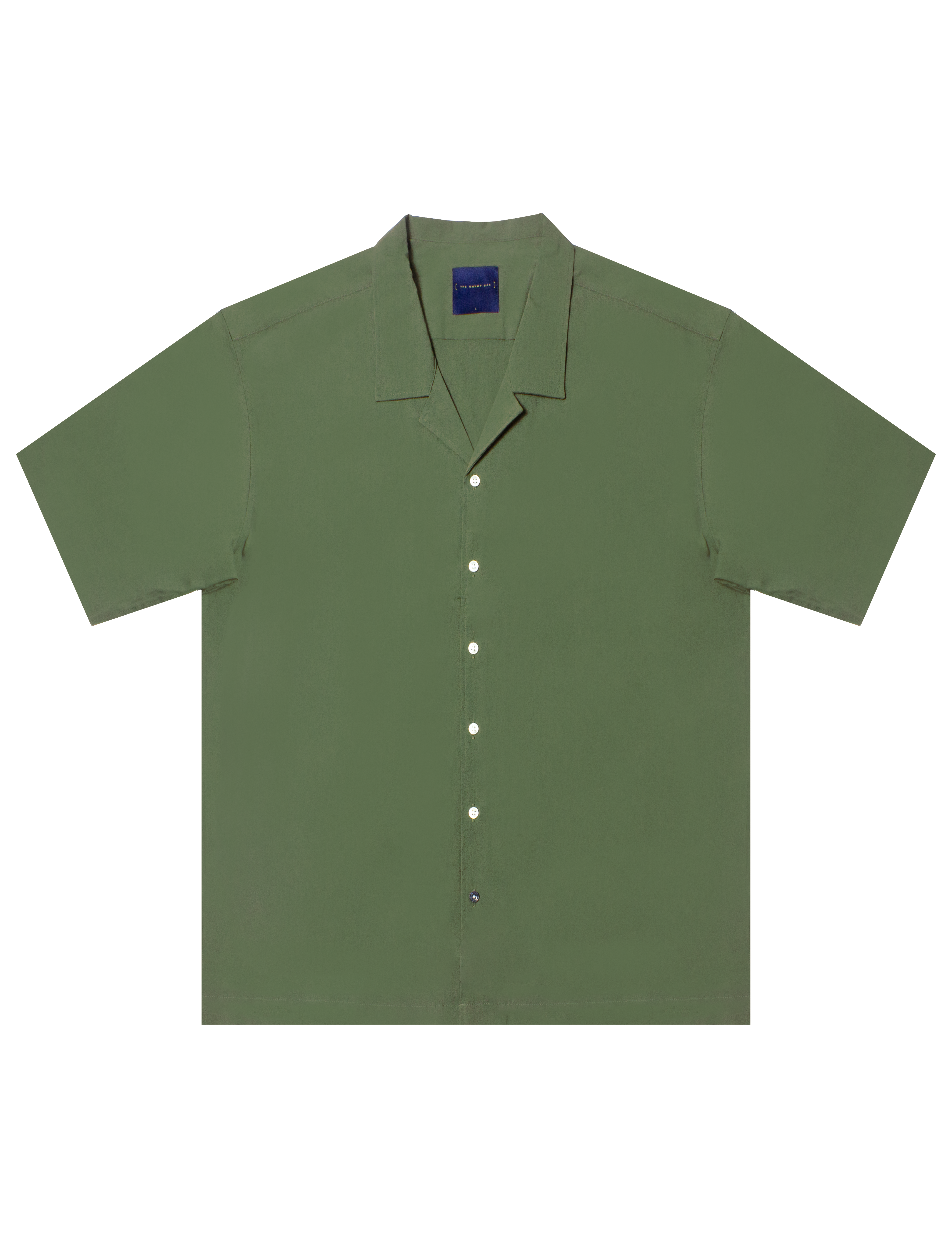 Solid Relaxed Fit Camp Collar Shirt