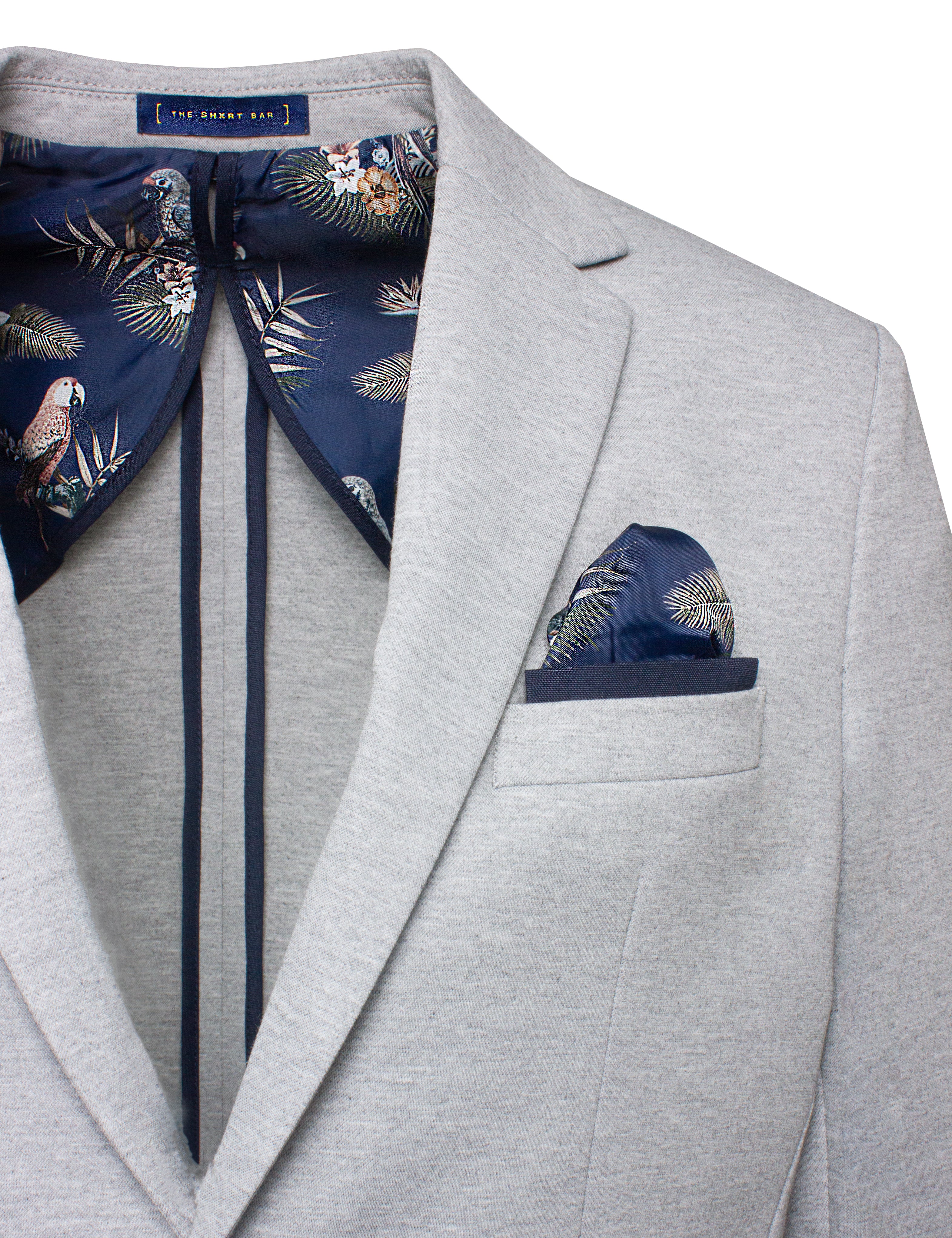 Grey Knitted Tailored Fit Blazer