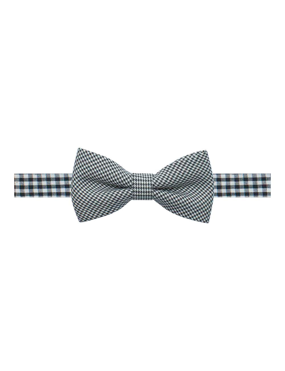 Black and White Mini Checks Woven Bowtie