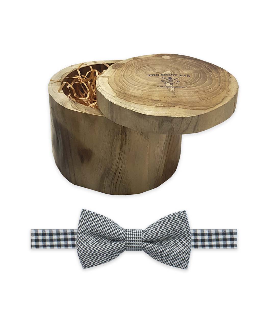 Black and White Mini Checks Woven Bowtie