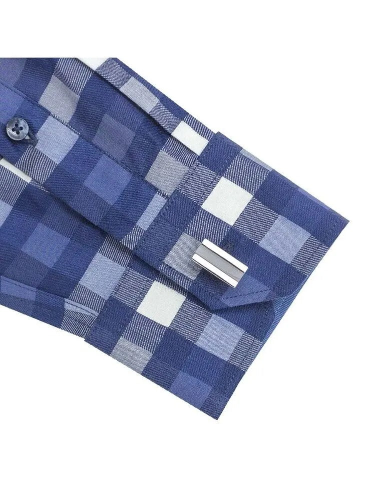 Blue Checks 2 Ply Slim Fit Long Sleeve Shirt