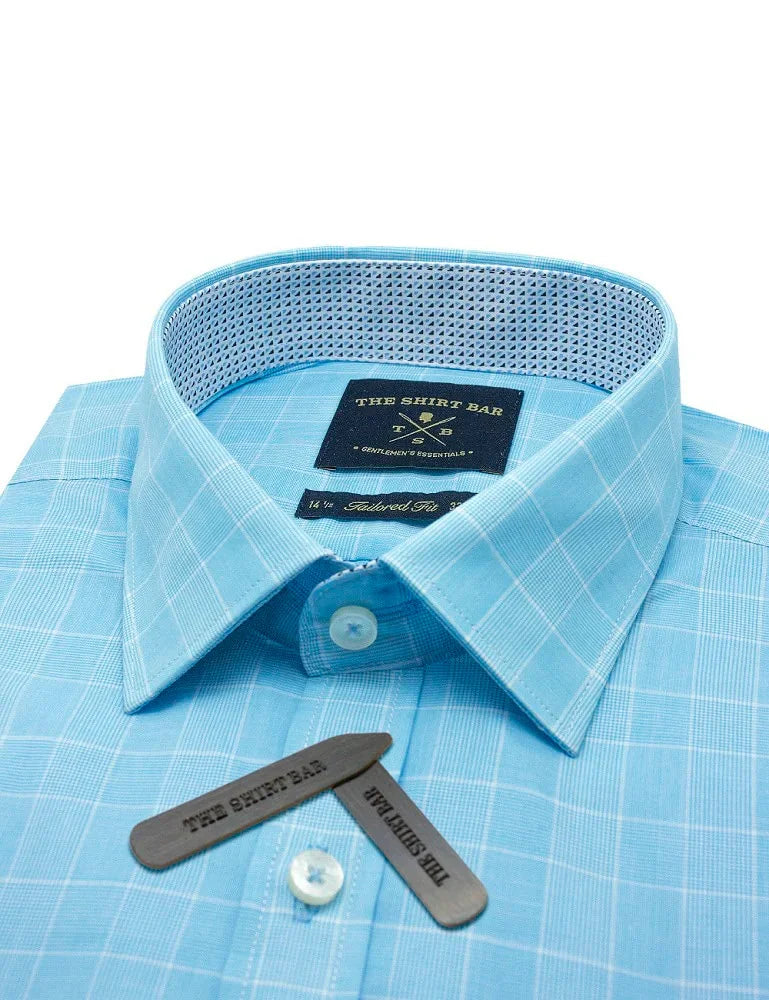 Blue Checks Slim Fit Long Sleeve Shirt — The Shirt Bar