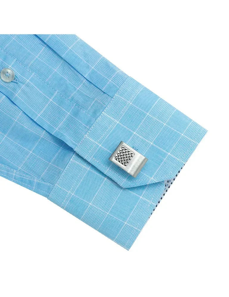 Blue Checks Slim Fit Long Sleeve Shirt — The Shirt Bar