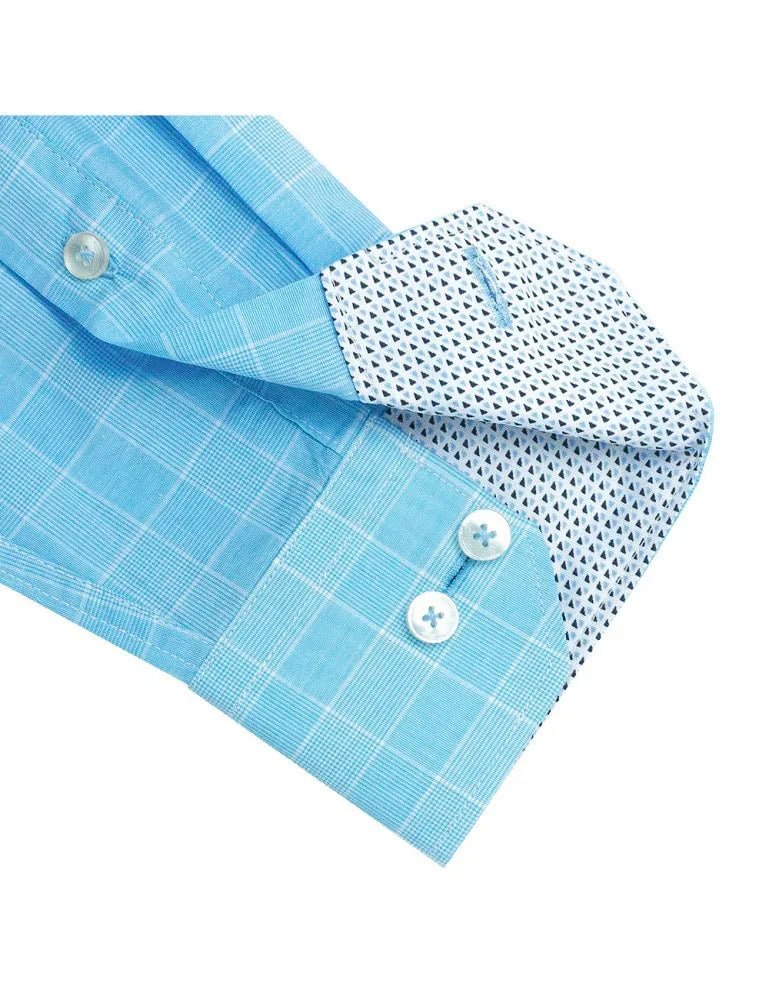 Blue Checks Slim Fit Long Sleeve Shirt — The Shirt Bar