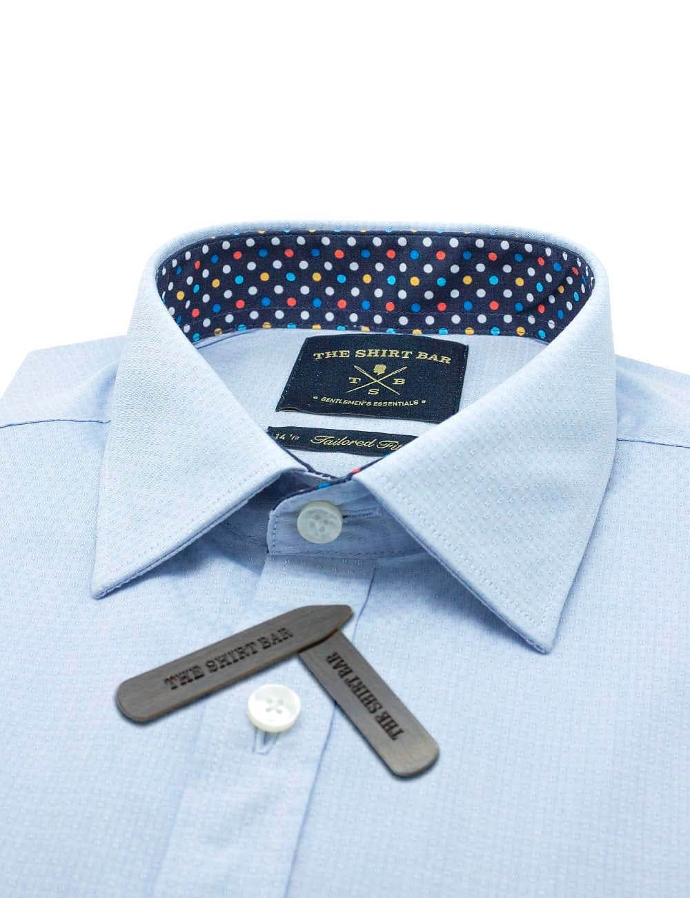 Sky Blue Spill Resist Slim Fit Long Sleeve Shirt