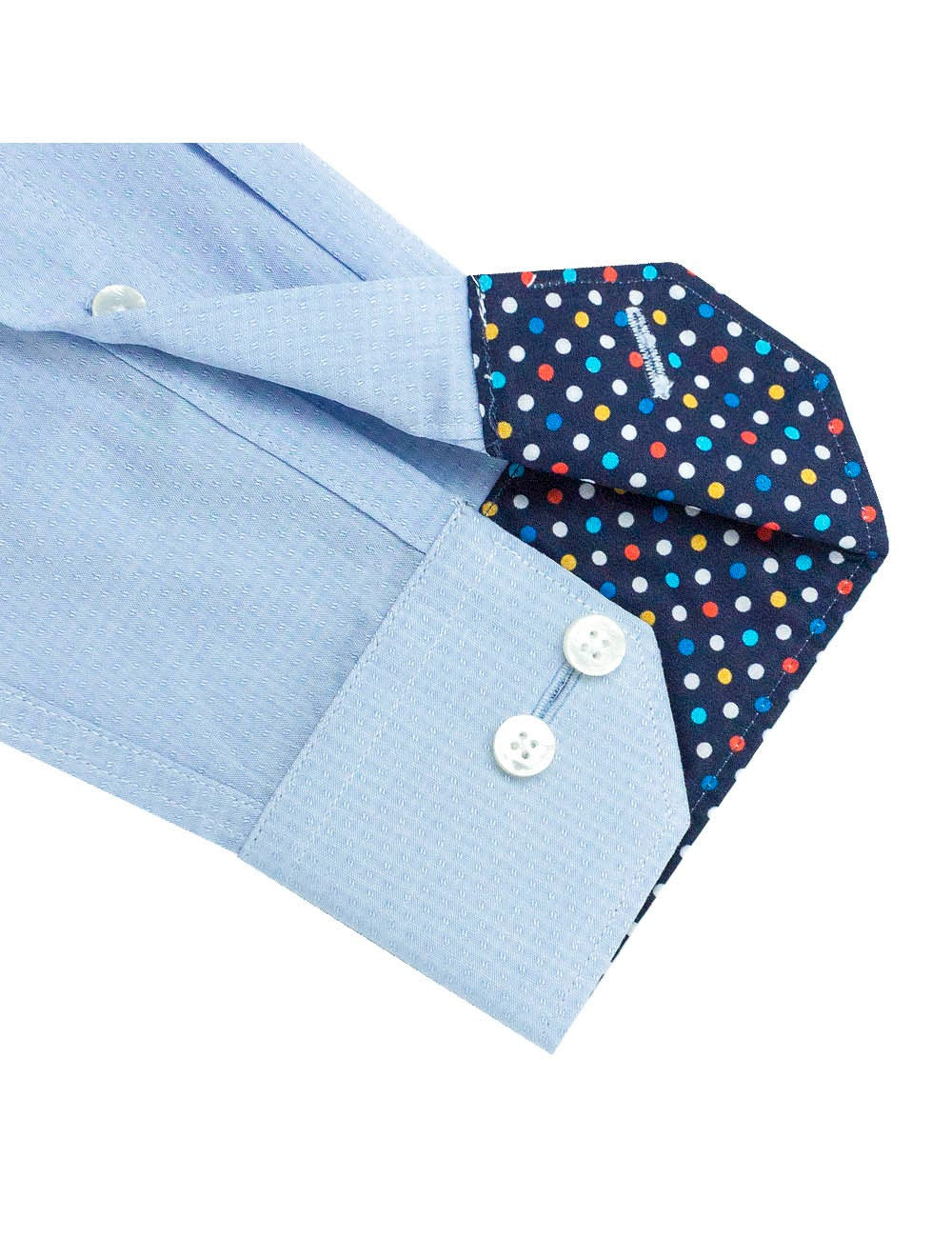 Sky Blue Spill Resist Slim Fit Long Sleeve Shirt