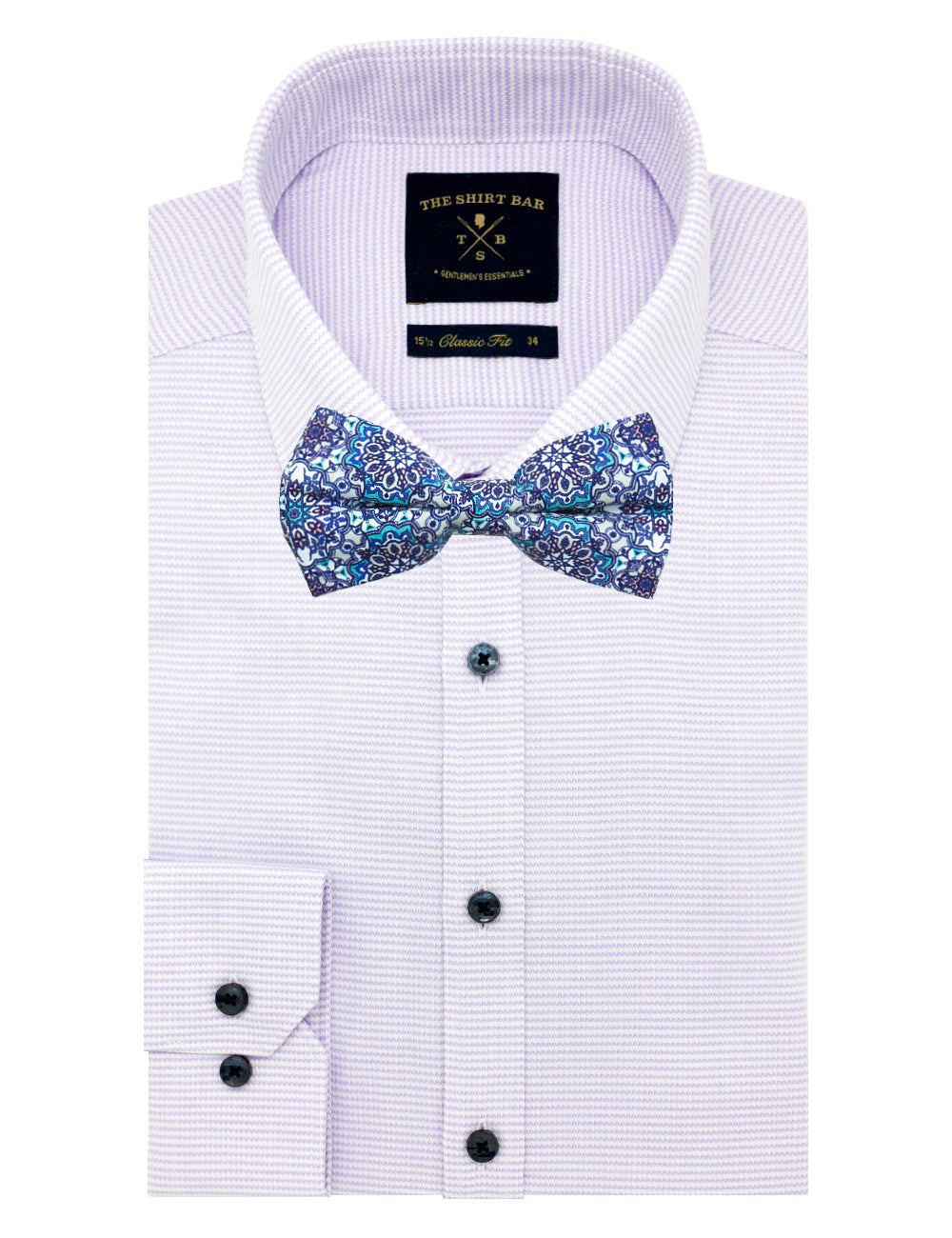 Blue Paisley Print Bowtie