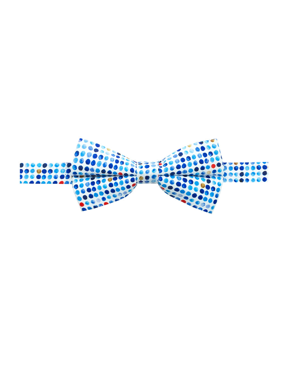 Blue Polka Dots Print Bowtie
