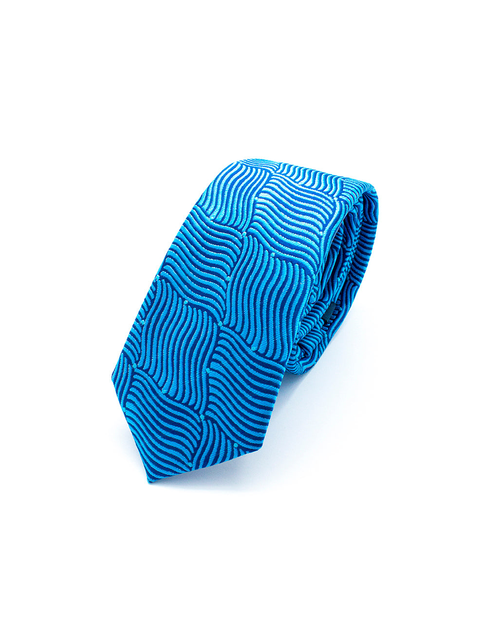 Blue Waves Woven Necktie