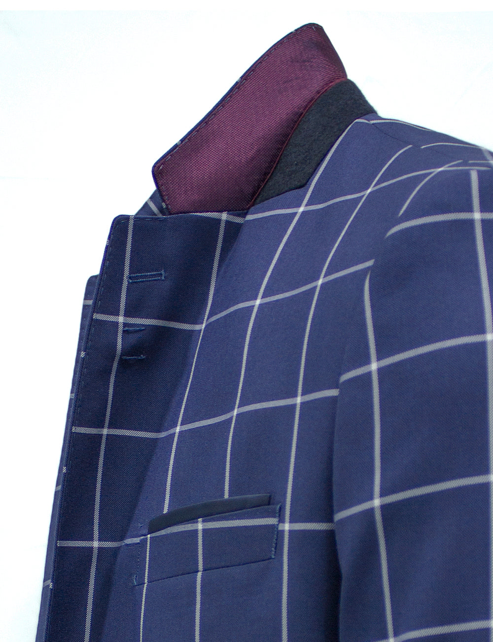 Blue Checks Tailored Fit Single Breasted Blazer
