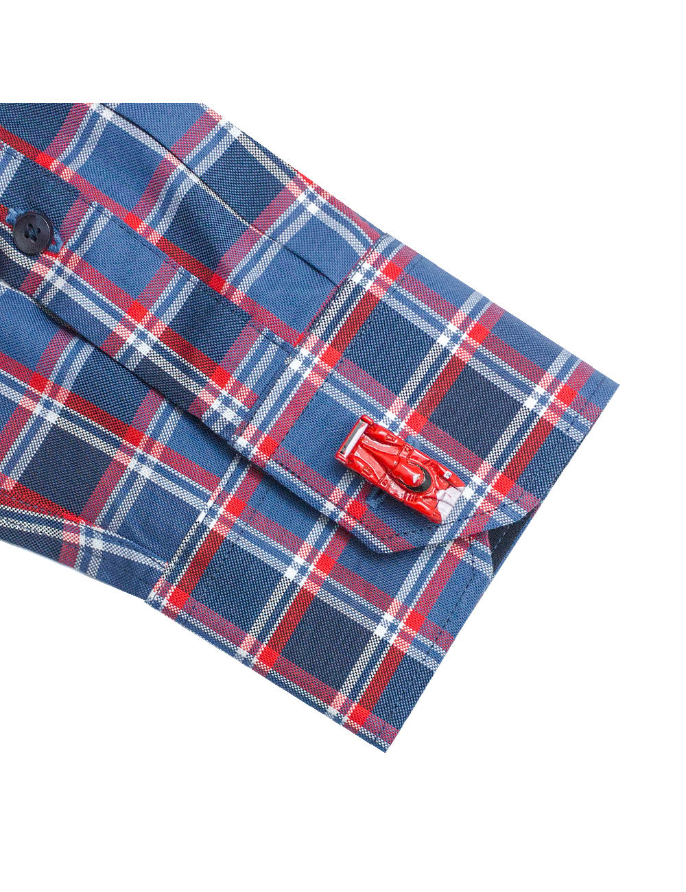 Blue and Red Checks Slim Fit Long Sleeve Shirt