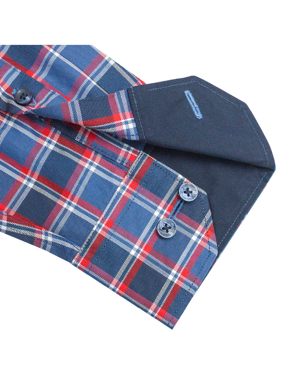 Blue and Red Checks Slim Fit Long Sleeve Shirt