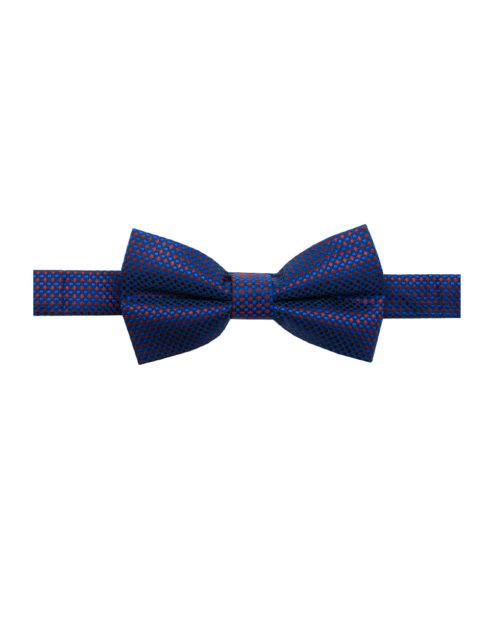 Blue and Red Checks Woven Bowtie