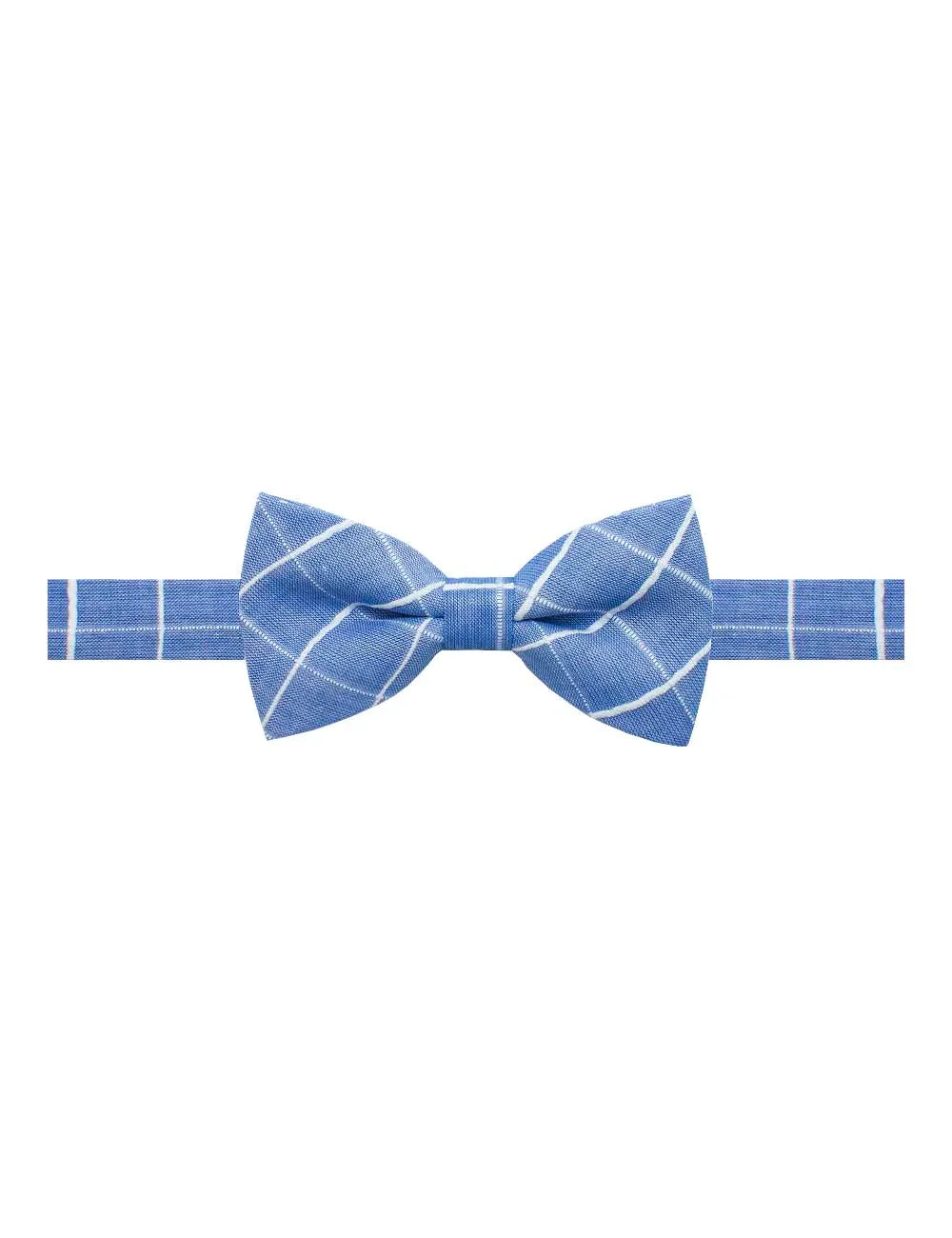 Blue with White Checks Woven Bowtie — The Shirt Bar