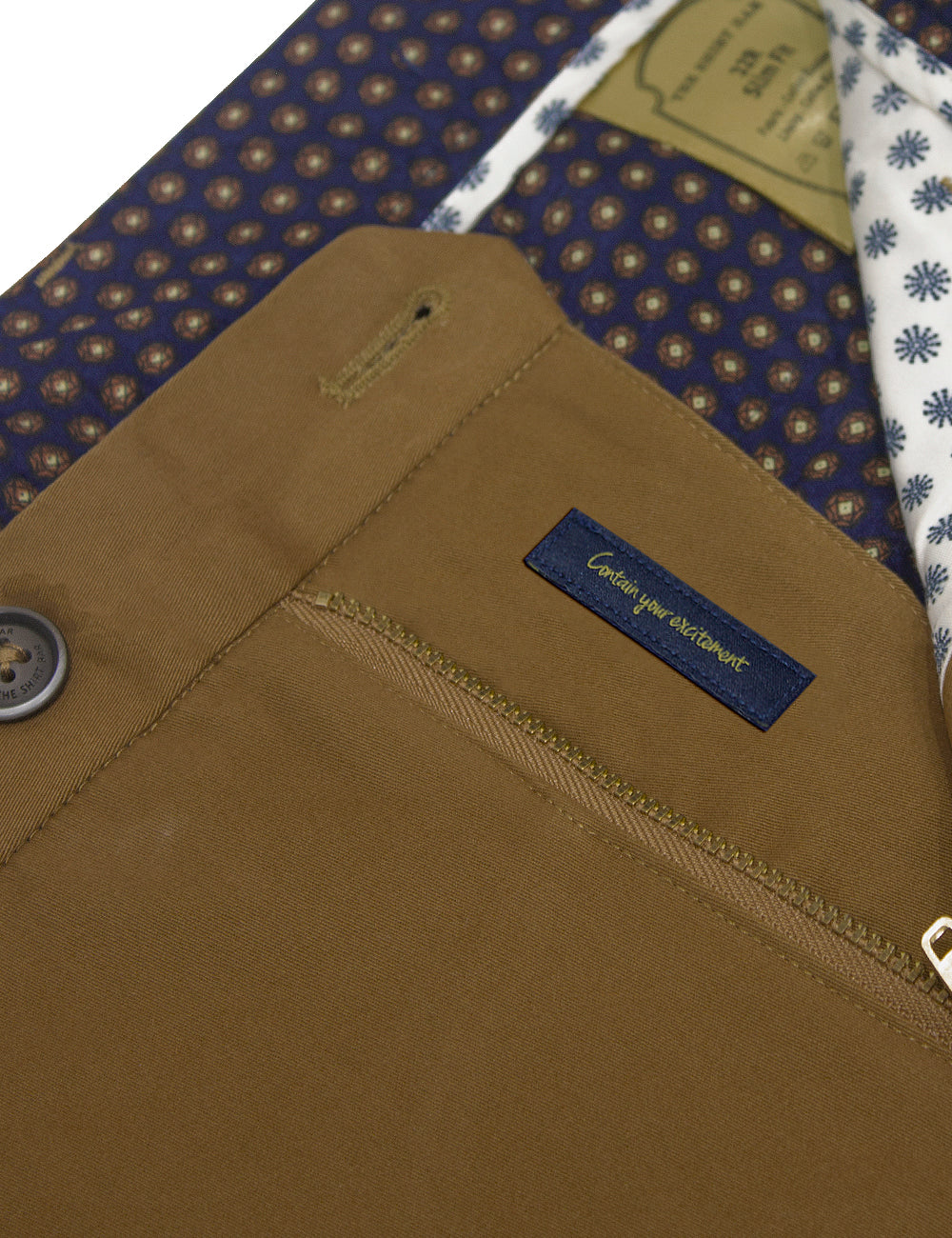 Bronze Brown Cotton Stretch Slim Fit Casual Pants — The Shirt Bar