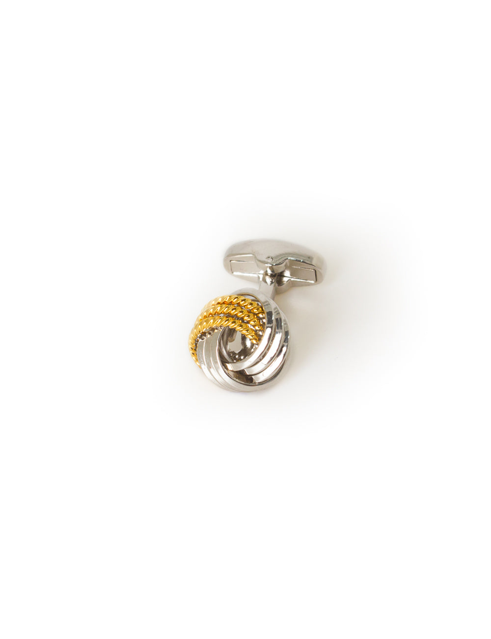 Classic Silver and Gold 3 Stripes Knot Cufflink