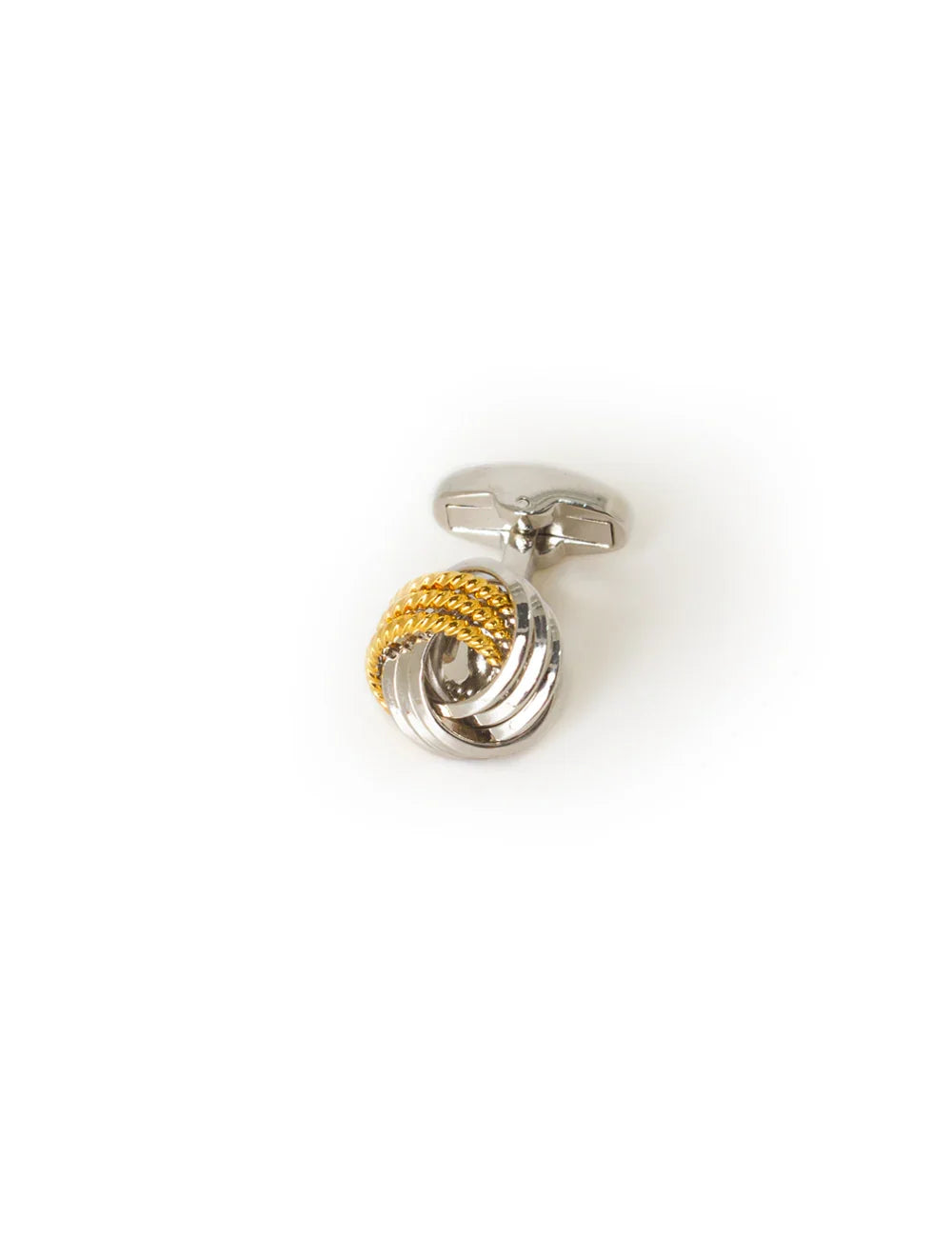 Classic Silver and Gold 3 Stripes Knot Cufflink — The Shirt Bar