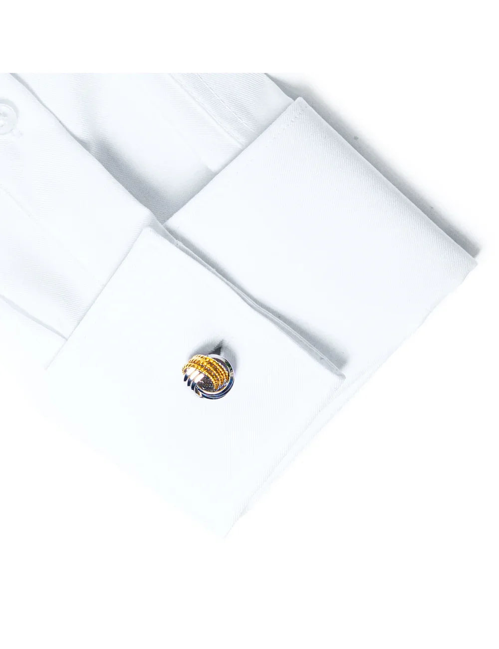 Classic Silver and Gold 3 Stripes Knot Cufflink — The Shirt Bar