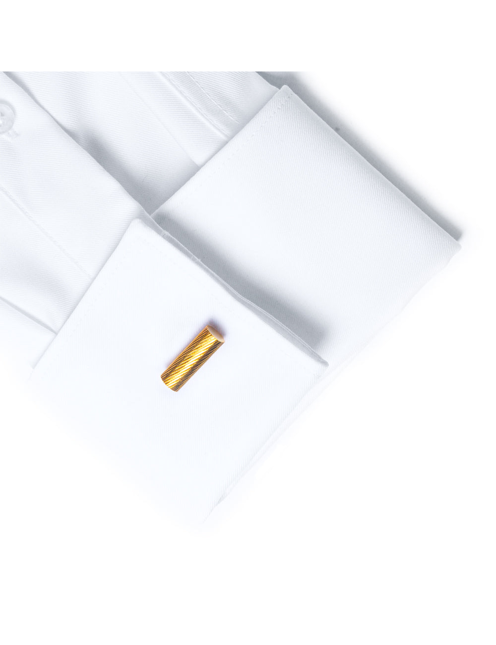 Classic Gold Barrel with Slash Pattern Cufflink