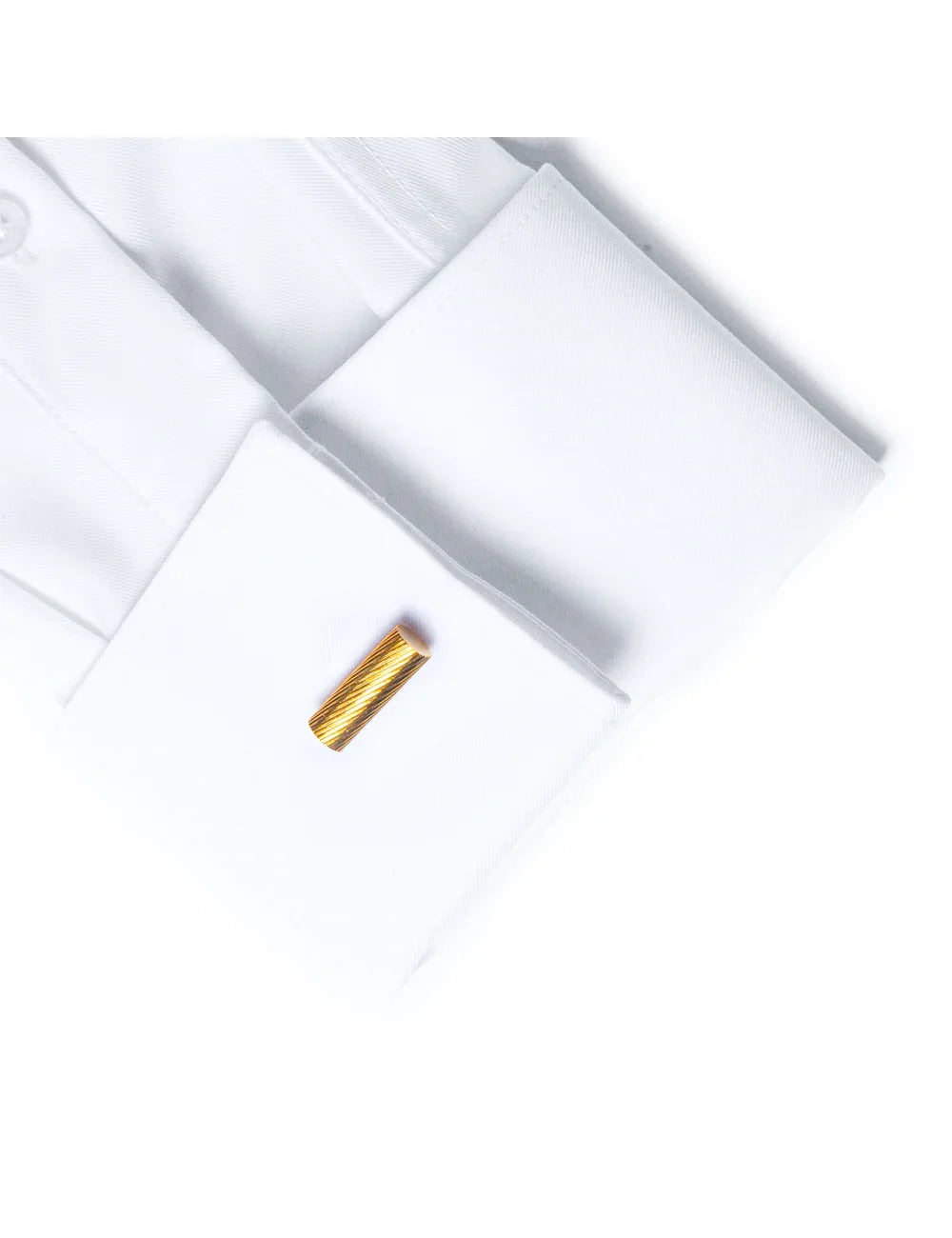 Classic Gold Barrel with Slash Pattern Cufflink — The Shirt Bar