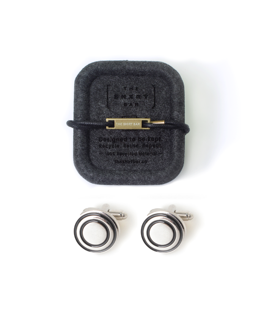 Black Enamel Circles Cufflink
