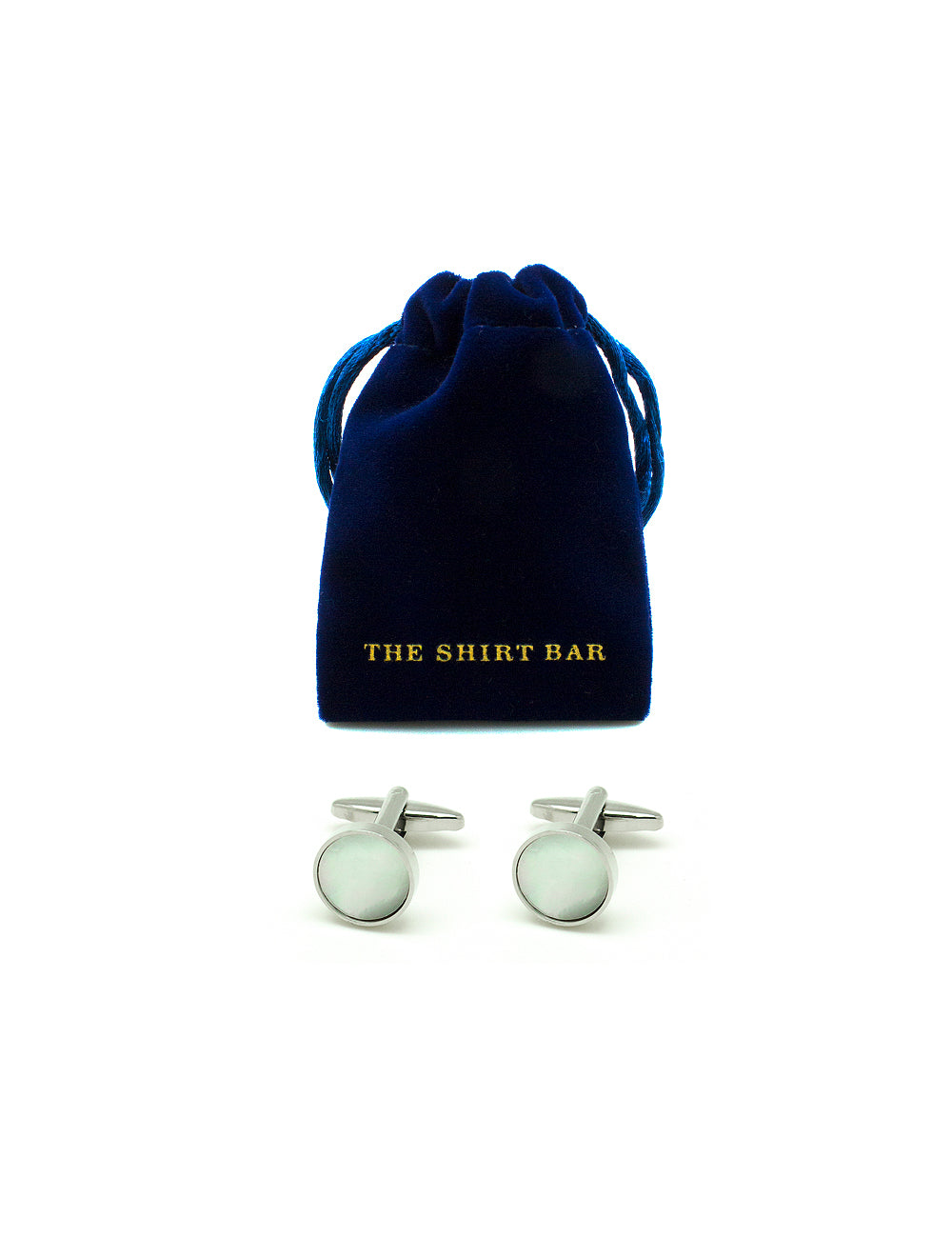 Grey Pearl in Silver Round Cufflink