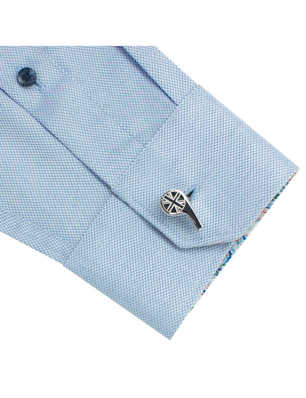 Silver Whistle with Union Jack Detail Cufflink