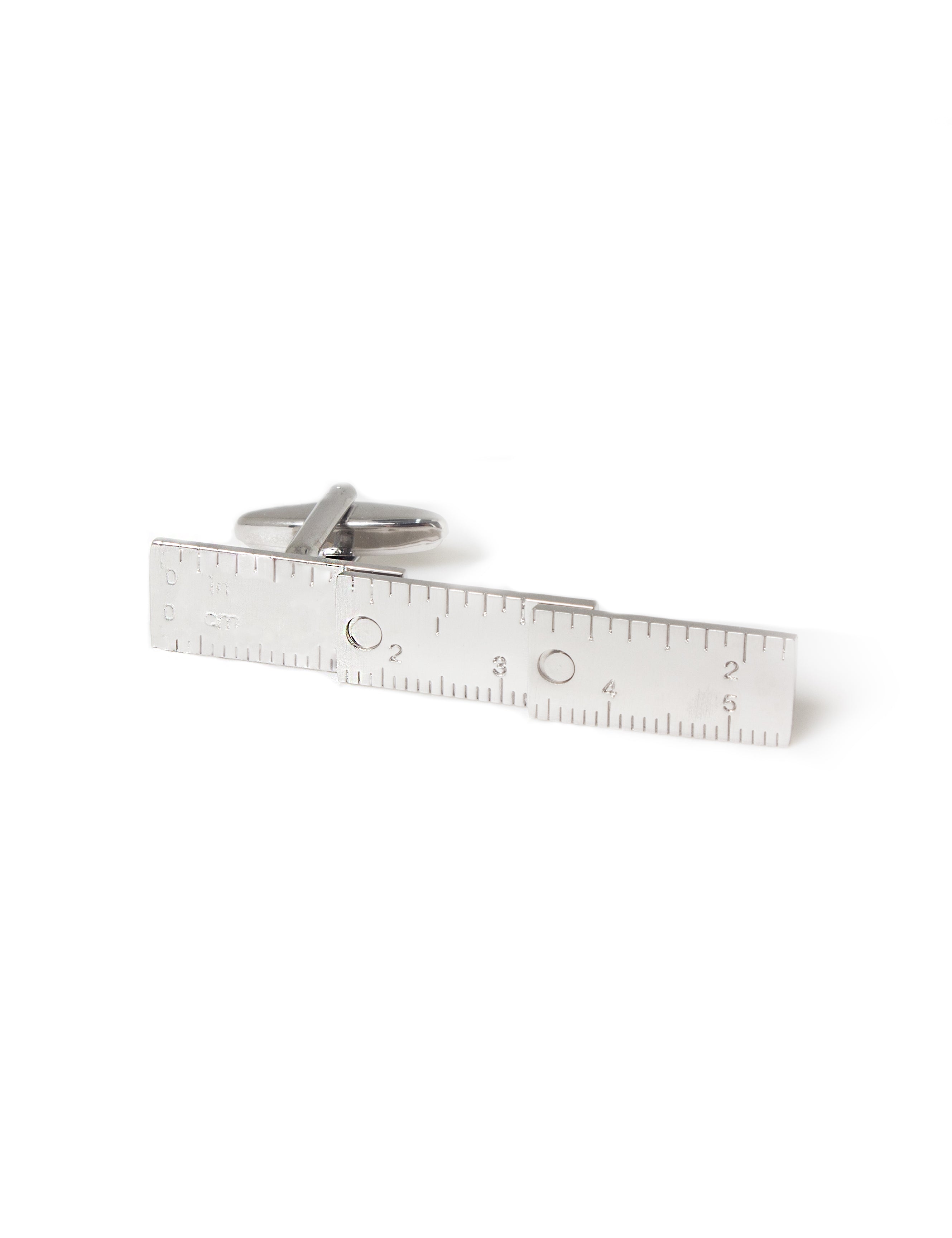 Silver Foldable Ruler Cufflink