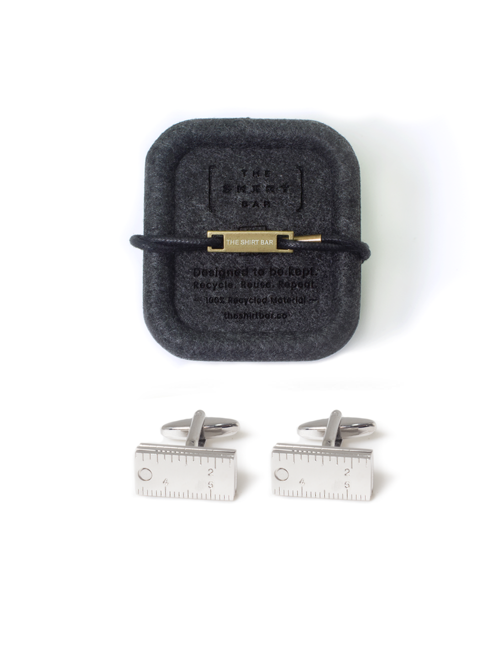 Silver Foldable Ruler Cufflink