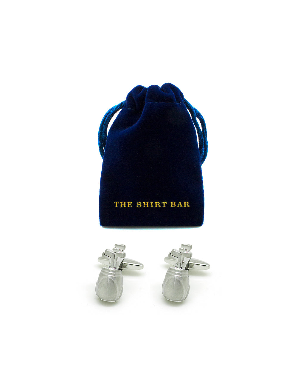 Brushed Silver Golf Bag Cufflink