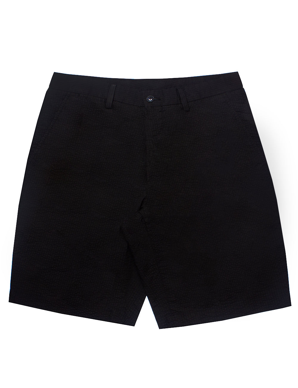 Black Seersucker Tailored Fit Shorts