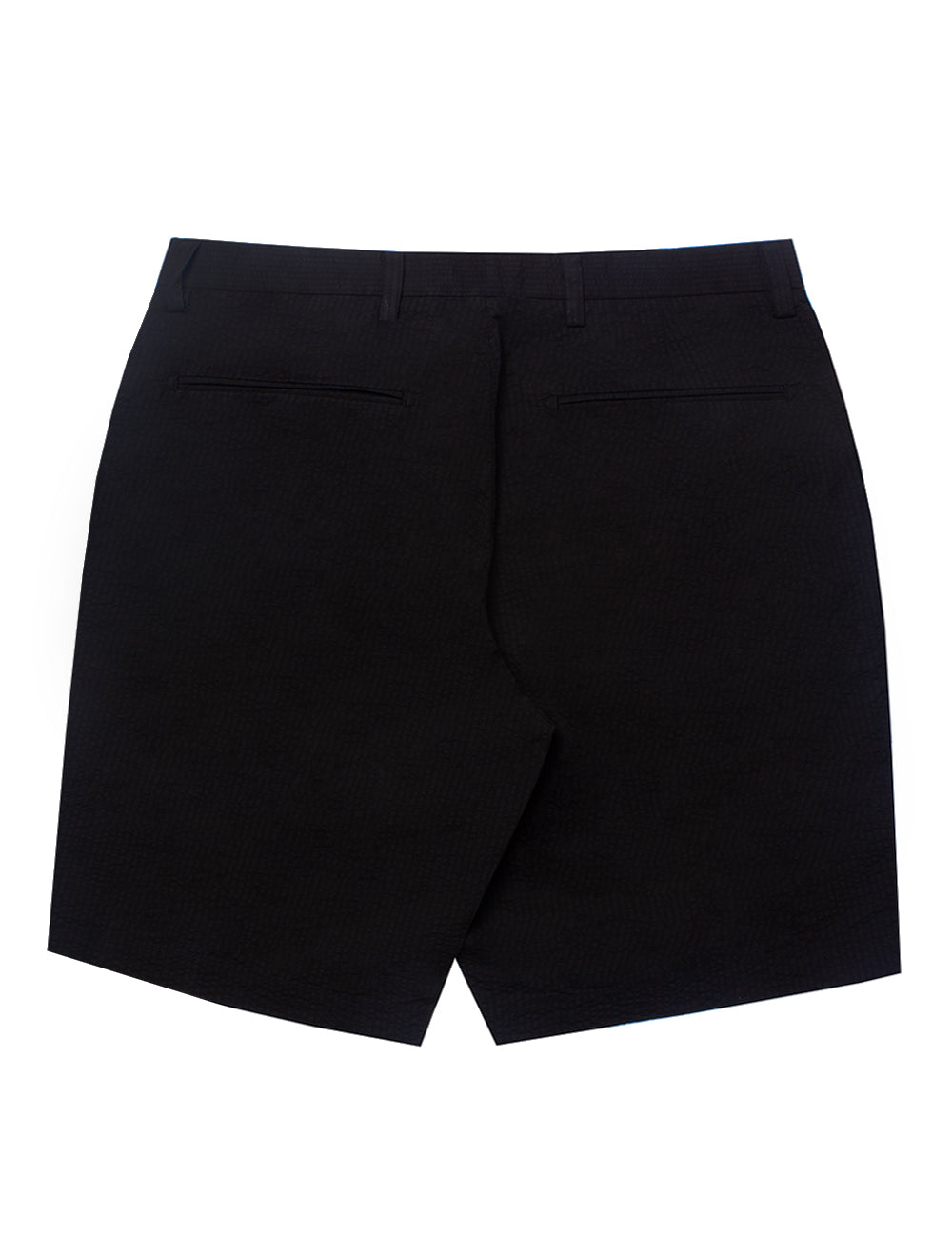 Black Seersucker Tailored Fit Shorts