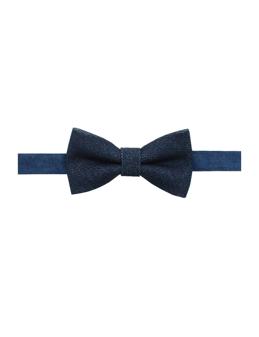 Dark Blue Denim Woven Bowtie
