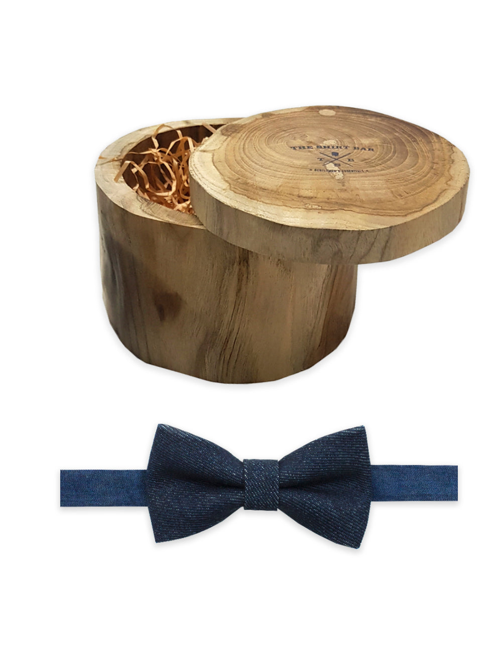 Dark Blue Denim Woven Bowtie