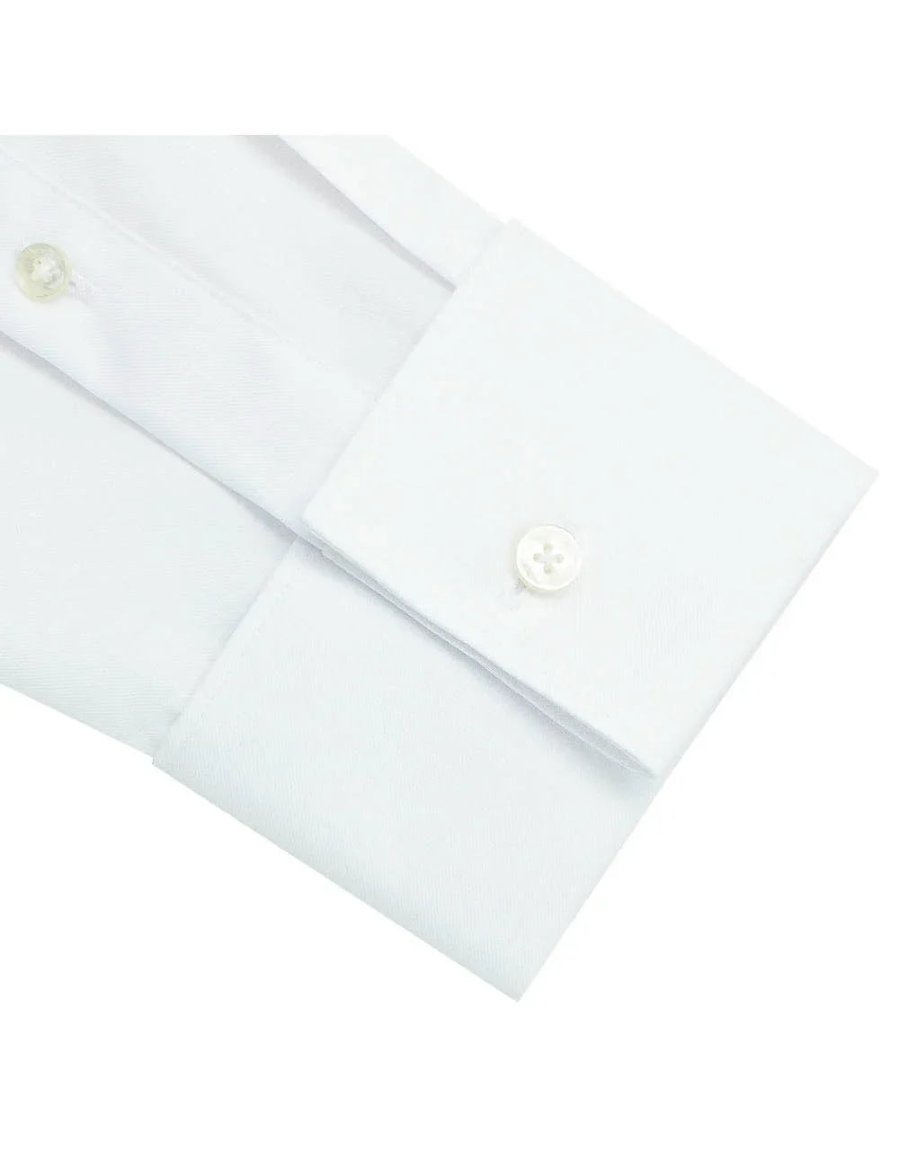 Everyday Shield Collection: Solid White Spill-Resist Easy Care Double Cuff Modern Fit Long Sleeve Shirt — The Shirt Bar