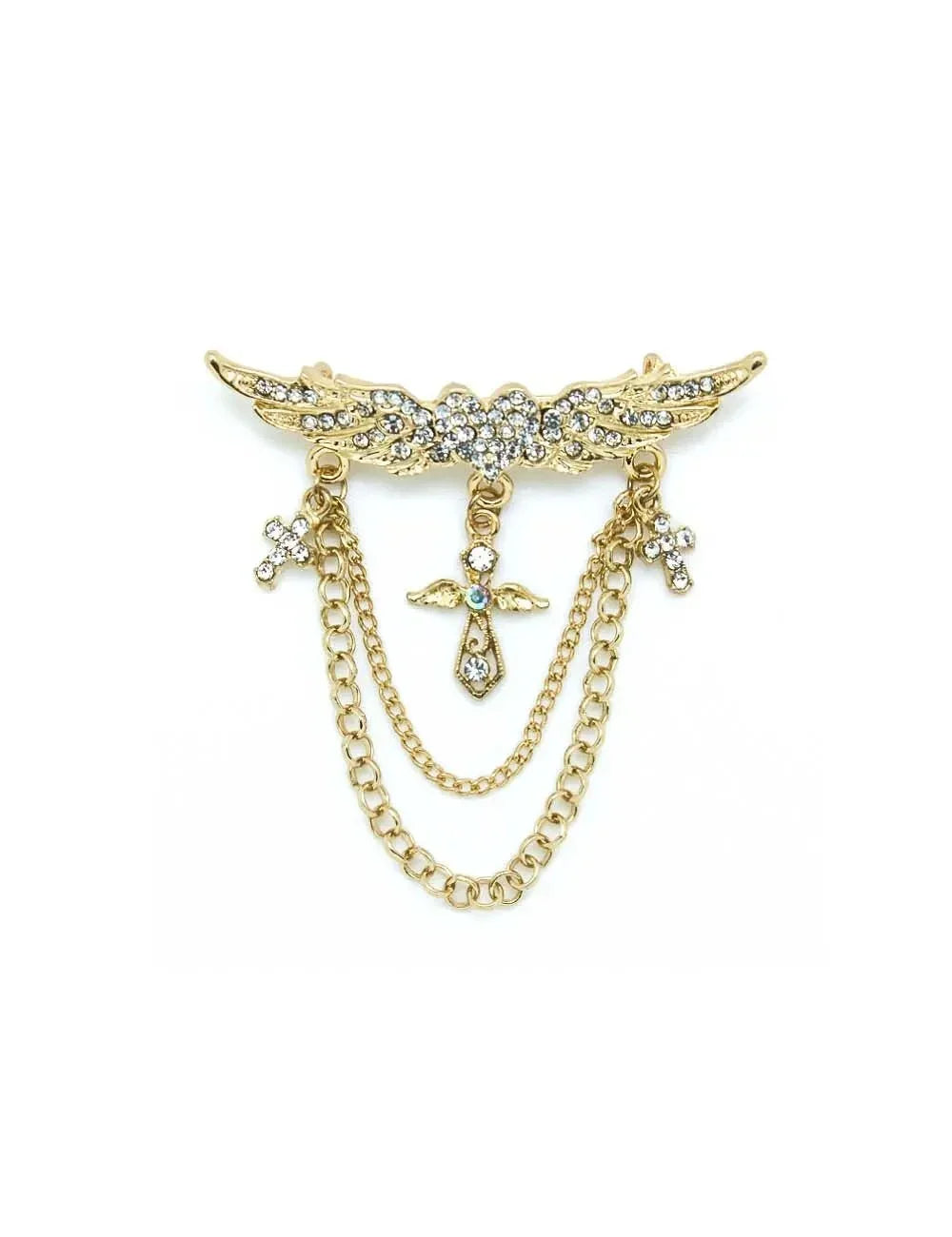 Gold Love Wing Chain Lapel Pin — The Shirt Bar