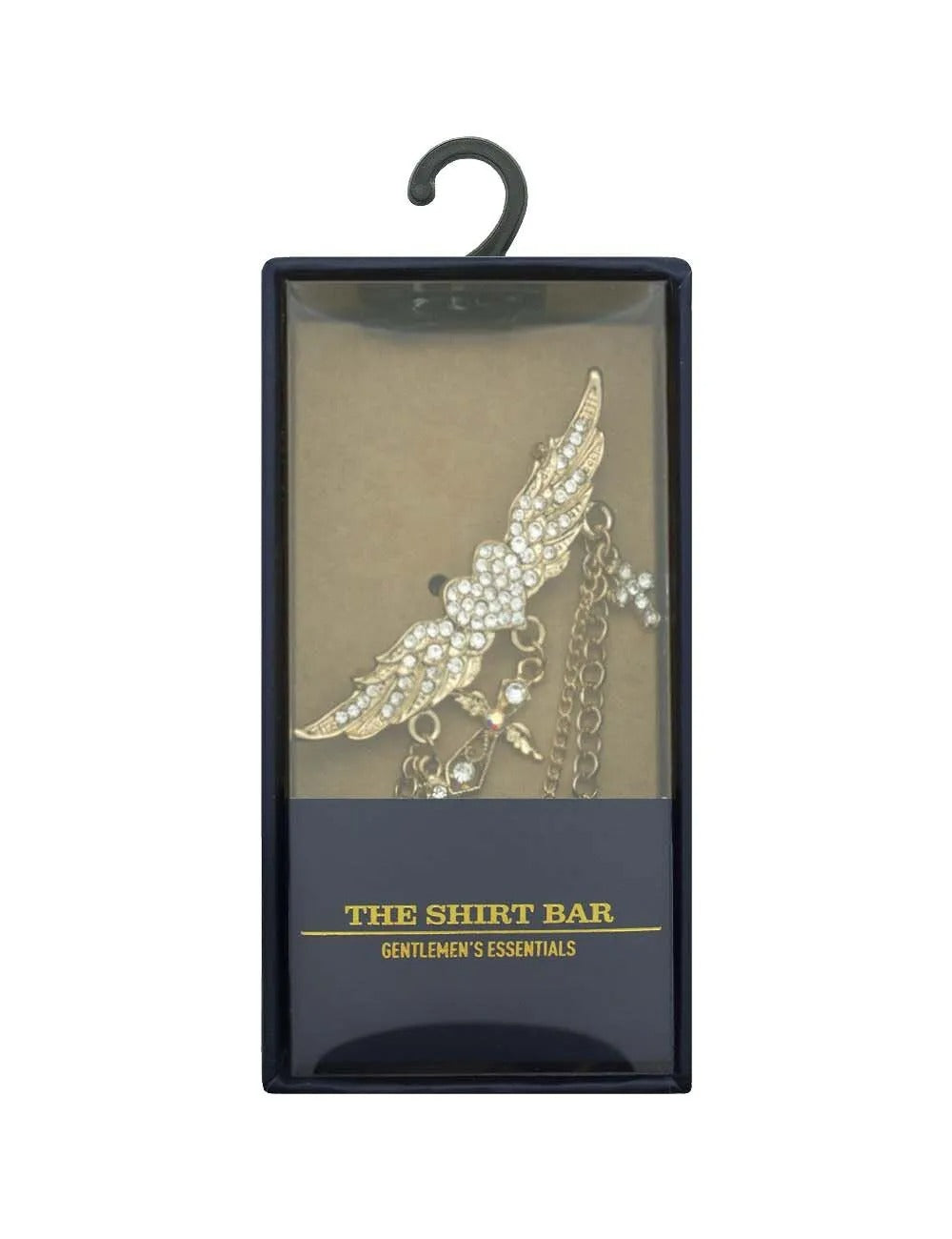Gold Love Wing Chain Lapel Pin