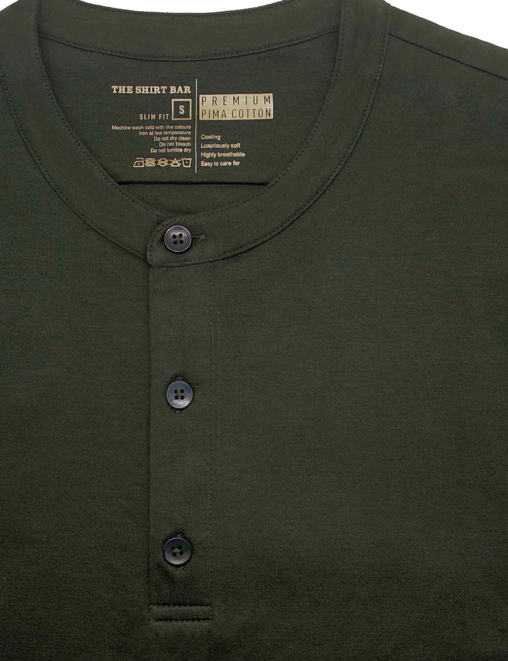 Pima Cotton Short Sleeve Henley T-shirt — The Shirt Bar