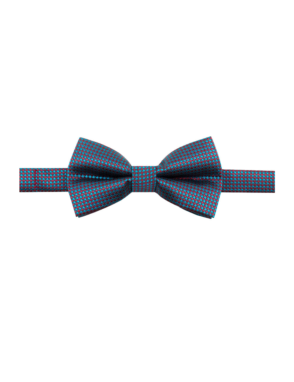 Green and Red Houndstooth Woven Bowtie
