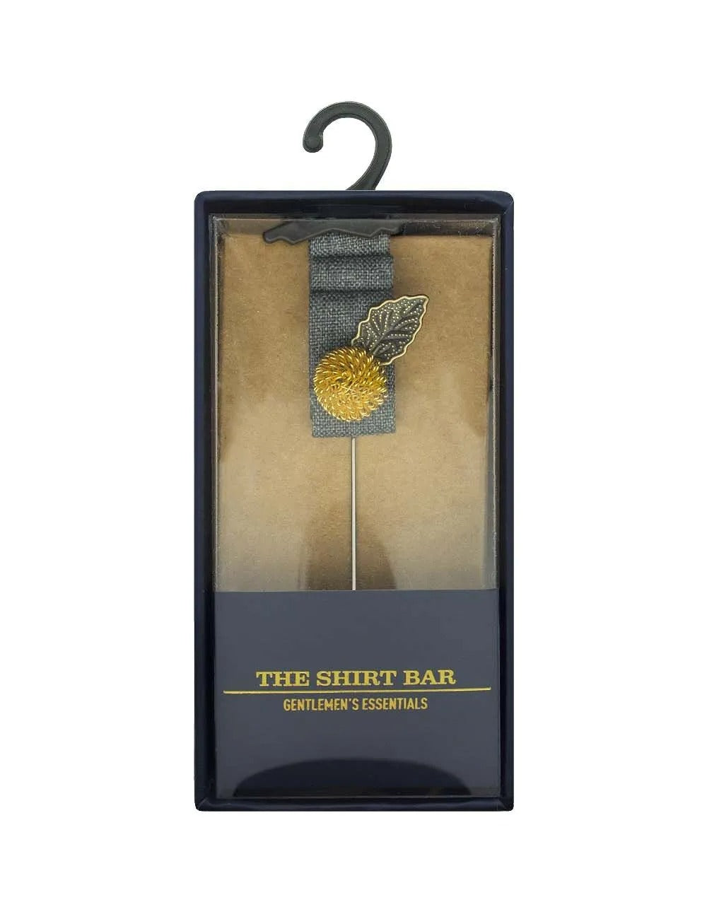 Grey with Antique Gold Leaf Lapel Pin