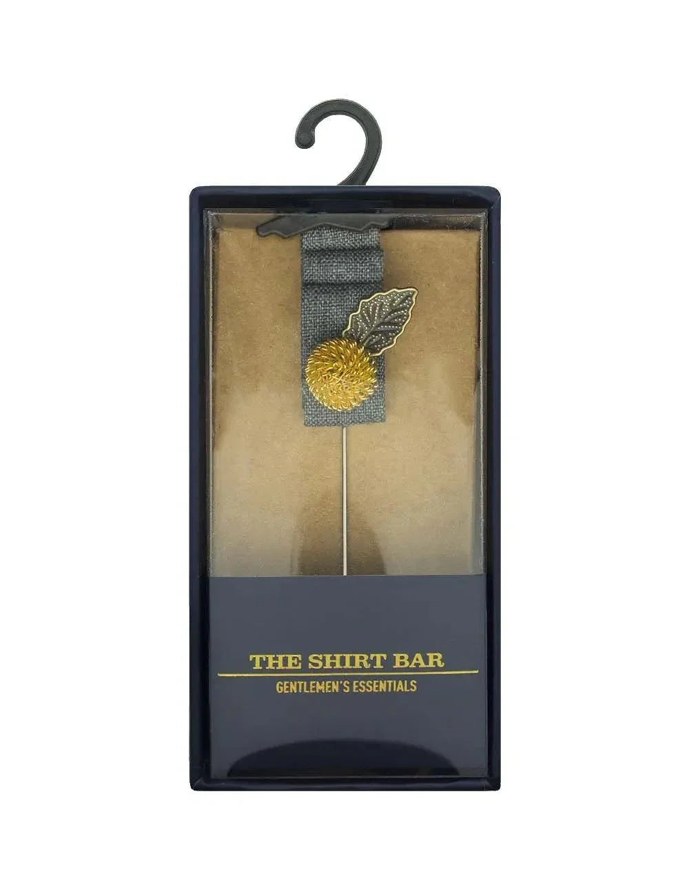 Grey with Antique Gold Leaf Lapel Pin — The Shirt Bar