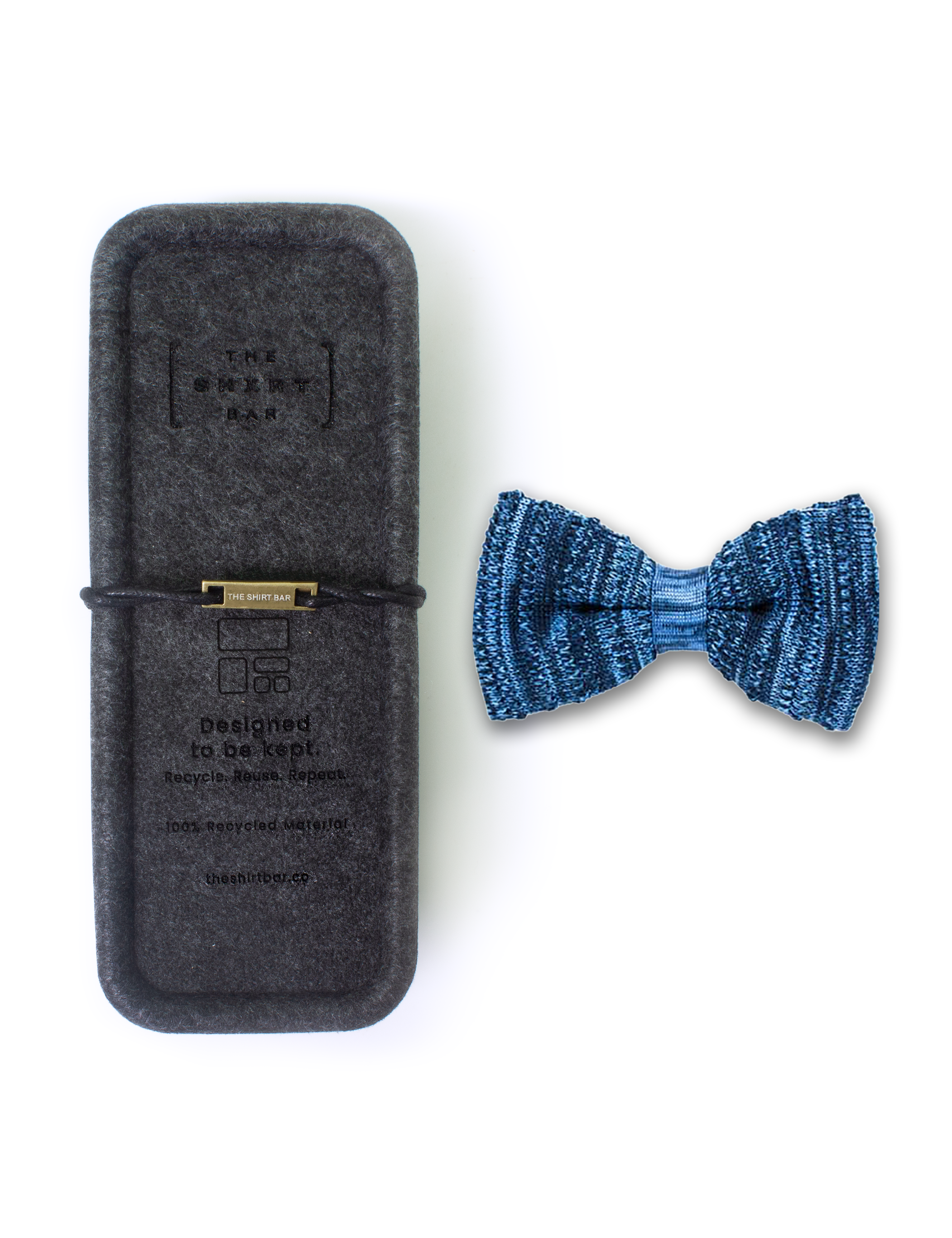 Blue Pattern Knitted Bowtie — The Shirt Bar