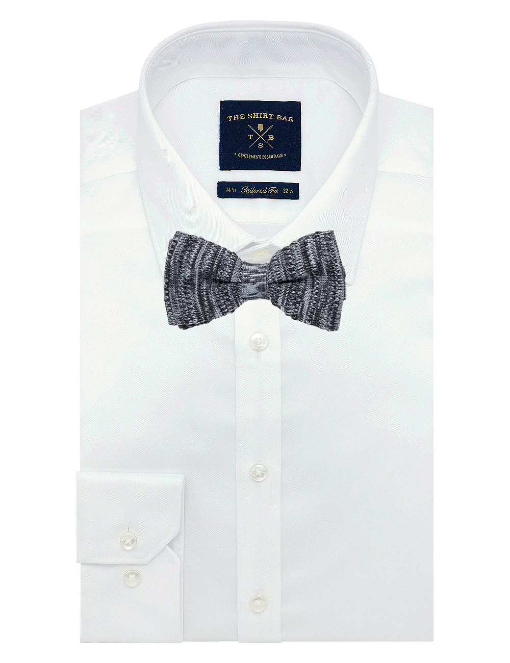 Grey Pattern Knitted Bowtie — The Shirt Bar