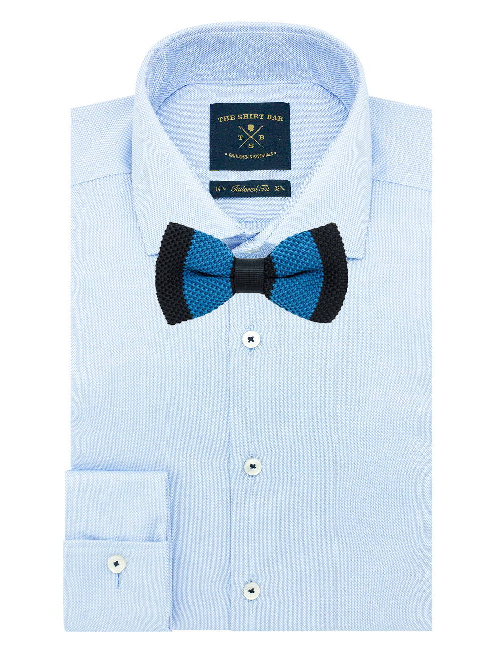 Black and Blue Stripes Knitted Bowtie — The Shirt Bar