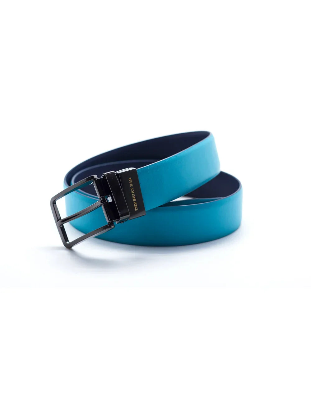 Turquoise / Navy Reversible Leather Belt — The Shirt Bar