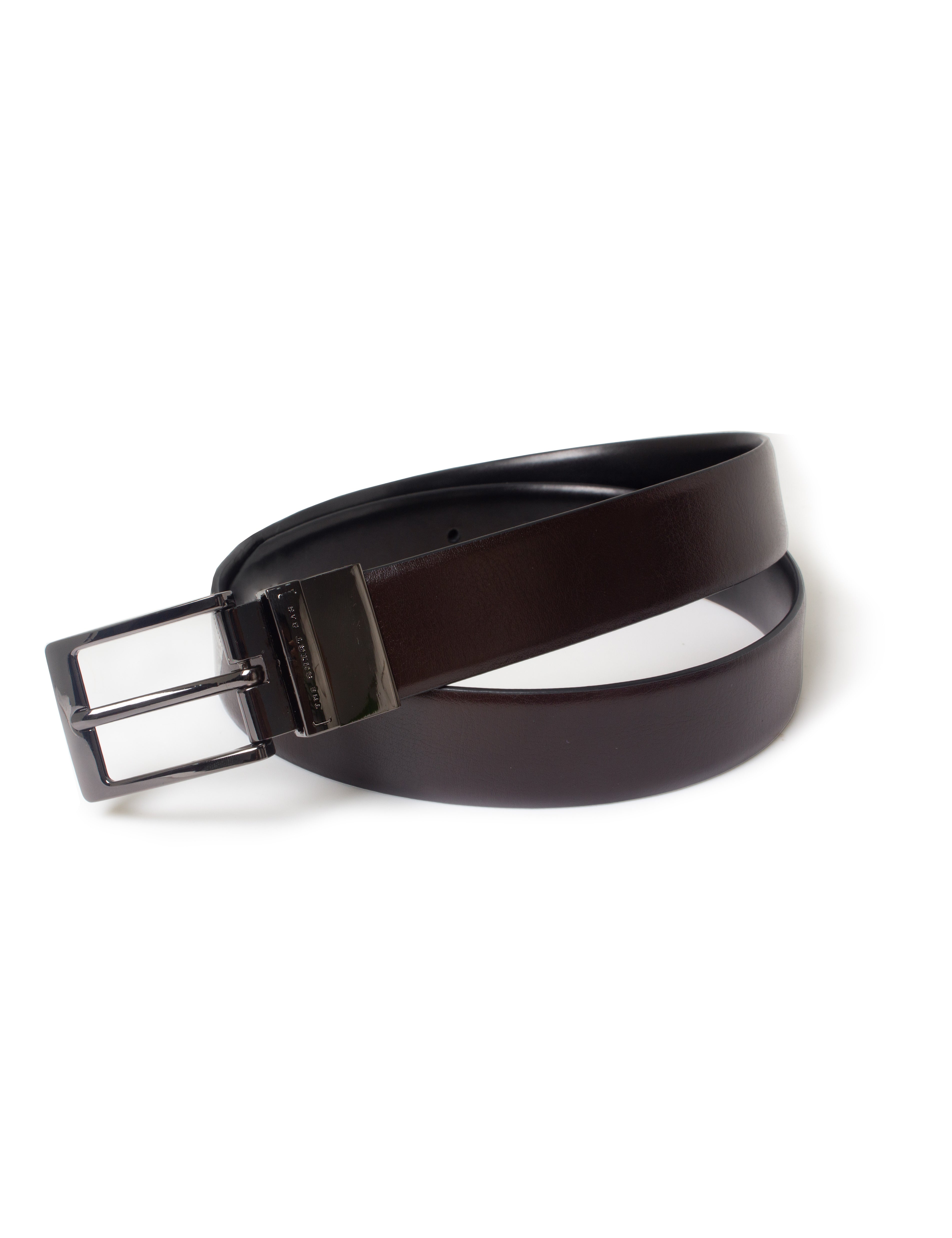 Dark Brown / Jet Black Reversible Leather Belt