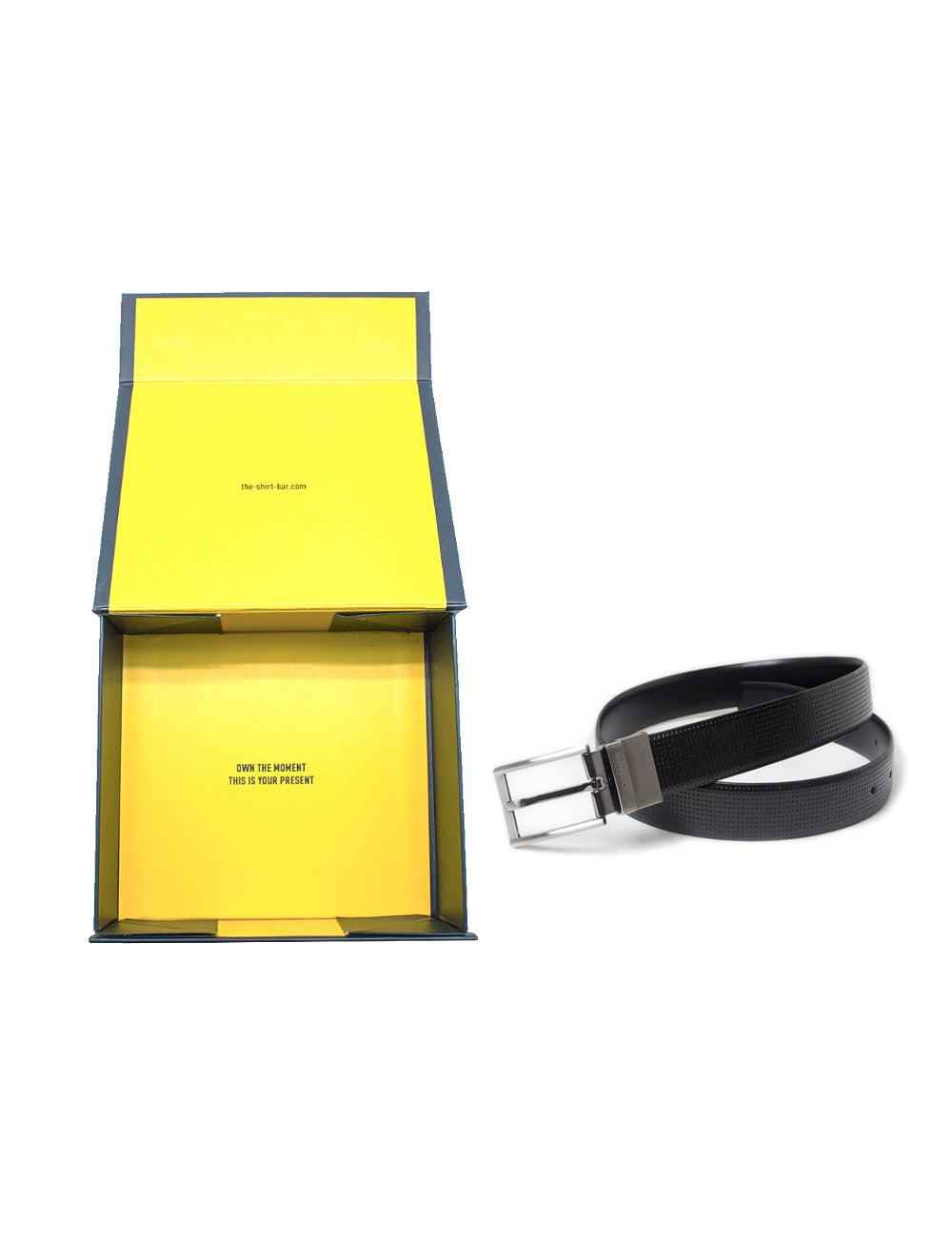 Jet Black Perforated / Jet Black Reversible Leather Belt