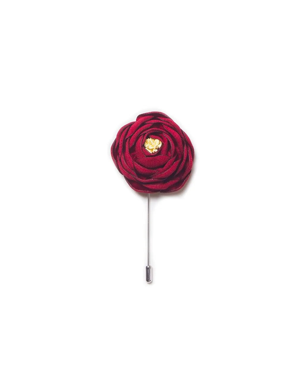 Maroon Floral Lapel Pin